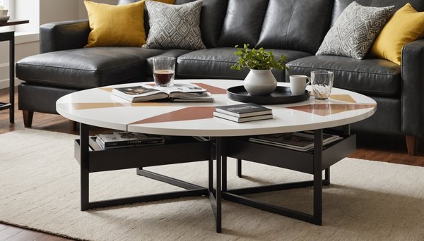 Table basse plateau modulable : l'élégance géométrique à portée de main